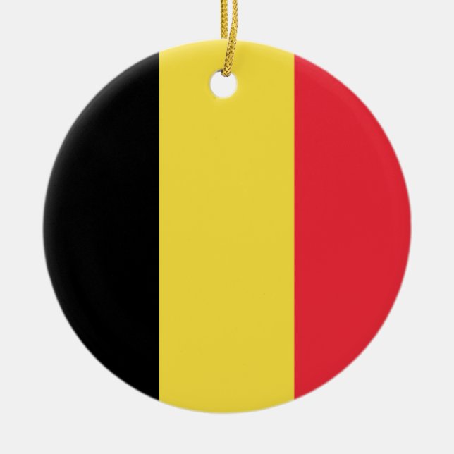 Ornement Rond En Céramique Drapeau de la Belgique (Devant)