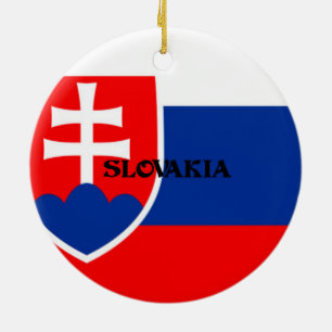 Ornement Rond En Céramique Drapeau de la Slovaquie