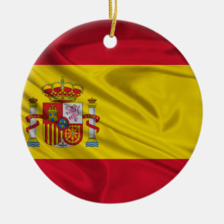 Ornement Rond En Céramique Drapeau de l'Espagne