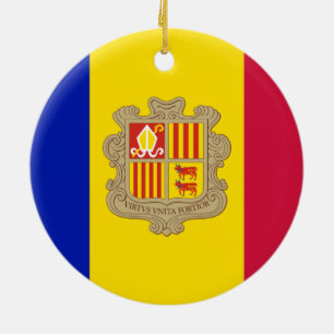 Ornement Rond En Céramique Drapeau de l'ornement Andorre