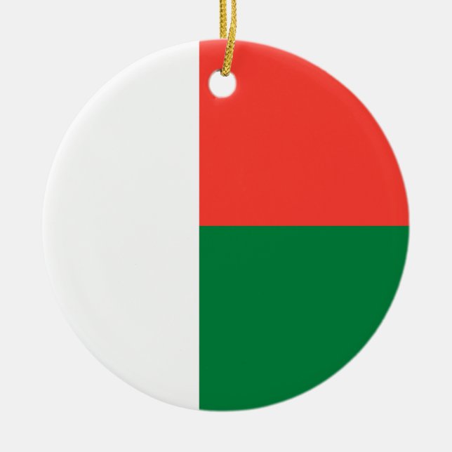 Ornement Rond En Céramique Drapeau de l'ornement de Madagascar (Devant)