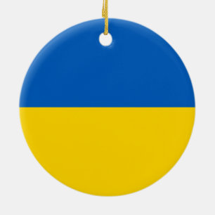 Ornement Rond En Céramique Drapeau de l'ornement ukrainien