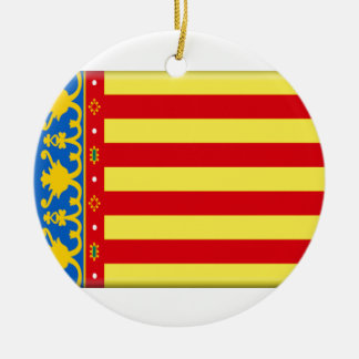 Ornement Rond En Céramique Drapeau de Valence