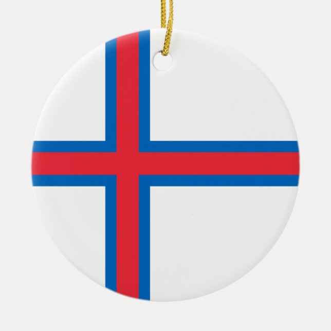 Ornement Rond En Céramique Drapeau des îles Féroé (Devant)
