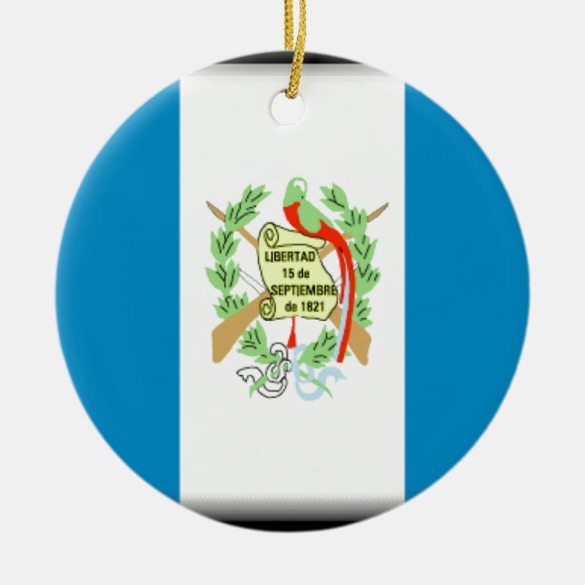 Ornement Rond En Céramique Drapeau du Guatemala (Devant)