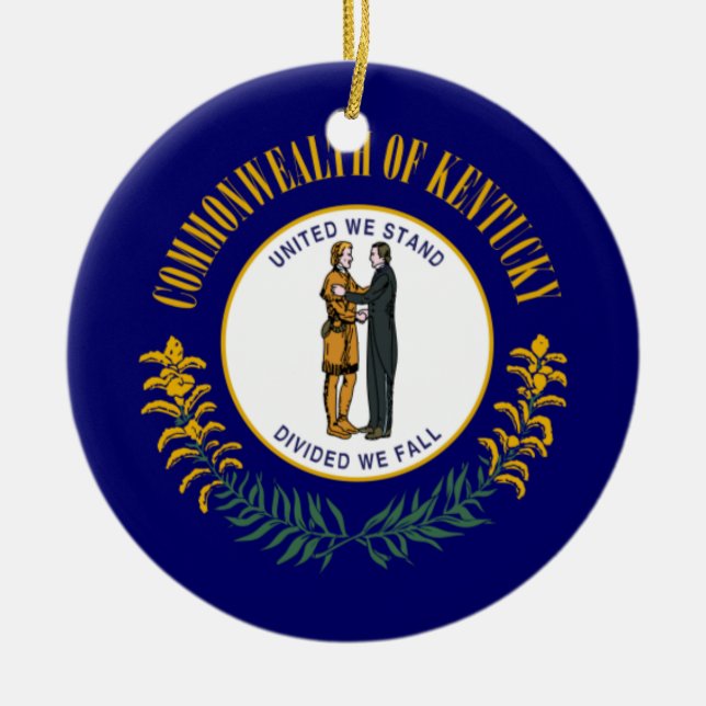 Ornement Rond En Céramique Drapeau du Kentucky (Devant)