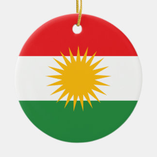 Ornement Rond En Céramique Drapeau du Kurdistan
