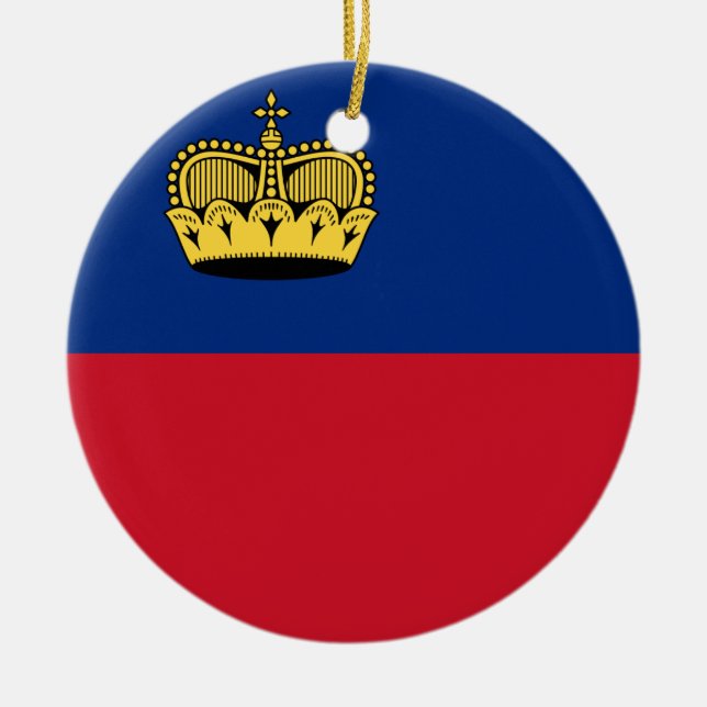 Ornement Rond En Céramique Drapeau du Liechtenstein (Devant)