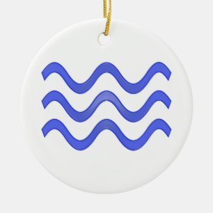 Ornement Rond En Céramique Eau