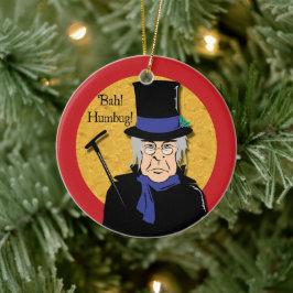 Ornement Rond En Céramique Ebenezer Scrooge Bah! Humbug !