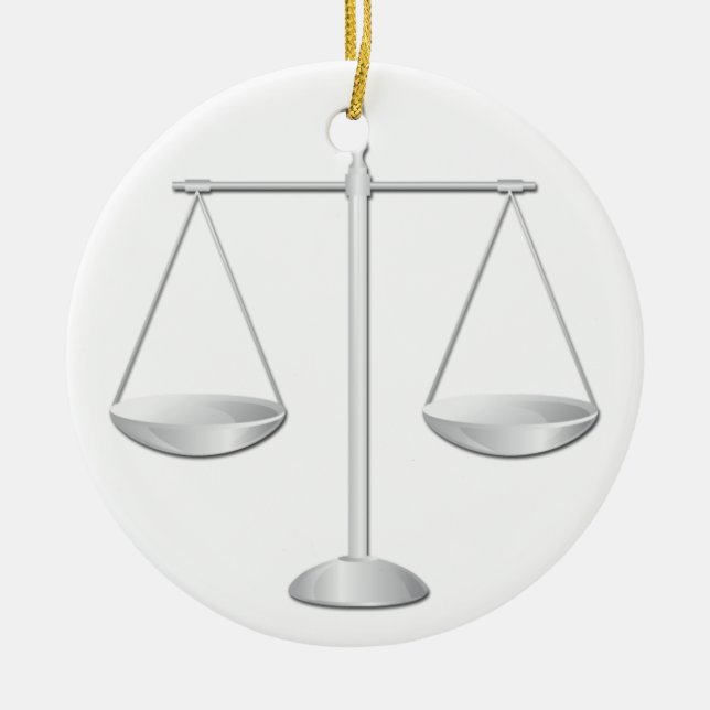 Ornement Rond En Céramique Échelles de justice (Devant)