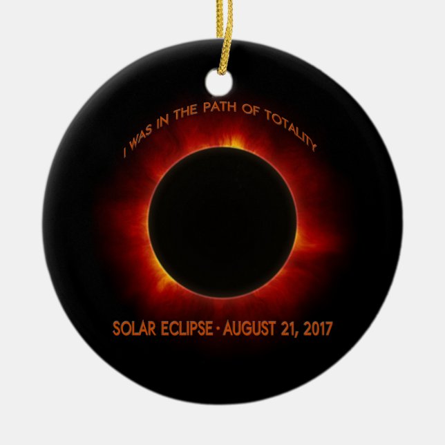 Ornement Rond En Céramique Éclipse solaire (Devant)