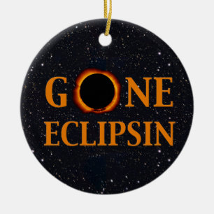 Ornement Rond En Céramique Éclipse solaire ECLIPSIN
