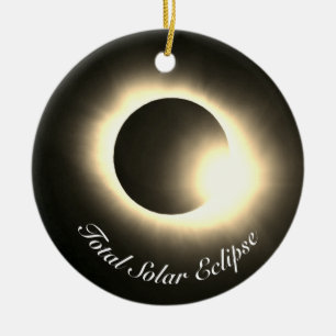 Ornement Rond En Céramique Éclipse solaire totale