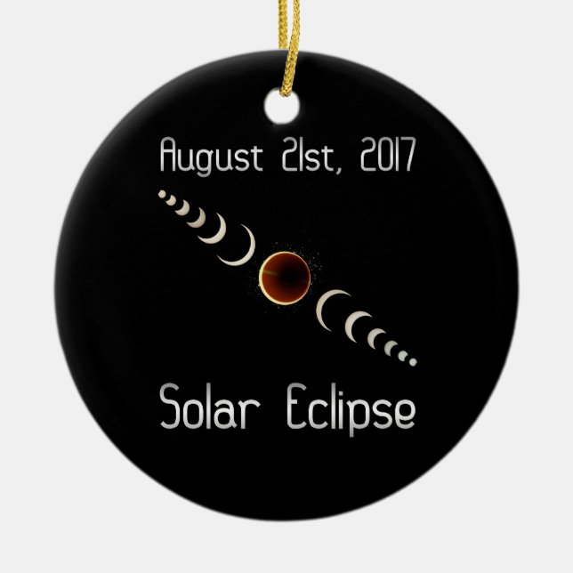 Ornement Rond En Céramique Éclipse solaire totale 2017 (Devant)