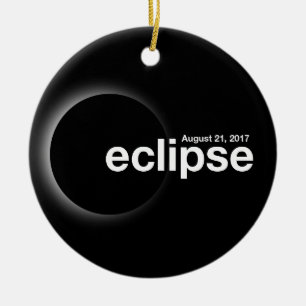 Ornement Rond En Céramique Éclipse solaire totale 2017