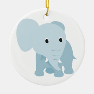 Ornement Rond En Céramique Eléphant Bébé mignon