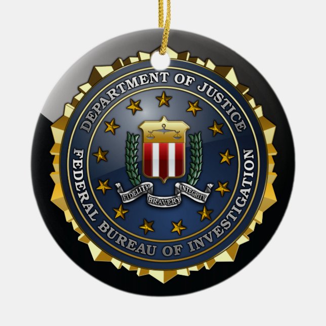 Ornement Rond En Céramique Emblème de FBI (Devant)