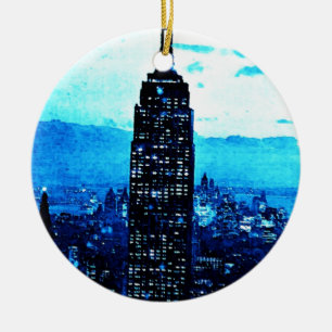 Ornement Rond En Céramique Empire State Building