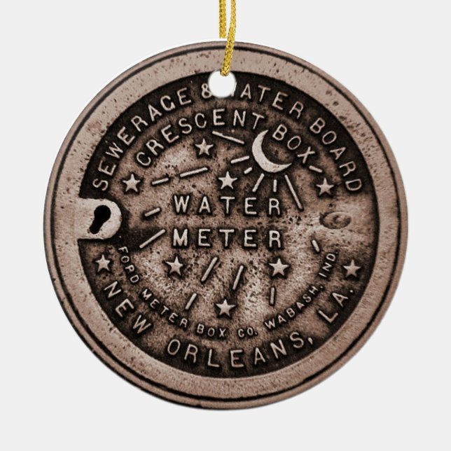 Ornement Rond En Céramique Emplacement du compteur d'eau original de la Nouve (Devant)