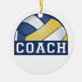 Ornement Rond En Céramique Entraîneur de volleyball