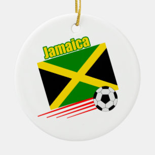 Ornement Rond En Céramique Équipe de football jamaïcaine