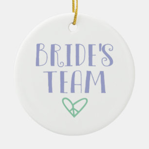 Ornement Rond En Céramique Équipe de mariée