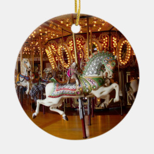 Ornement Rond En Céramique Ernie l'ornement rond de carrousel de singe de