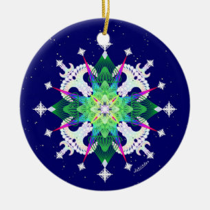 Ornement Rond En Céramique Esprit de Noël