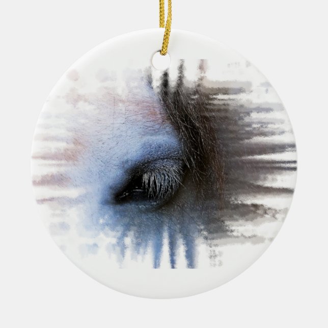 ORNEMENT ROND EN CÉRAMIQUE ESPRIT DU CHEVAL (Devant)