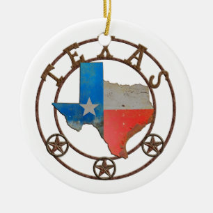 Ornement Rond En Céramique État de fer travaillé du Texas