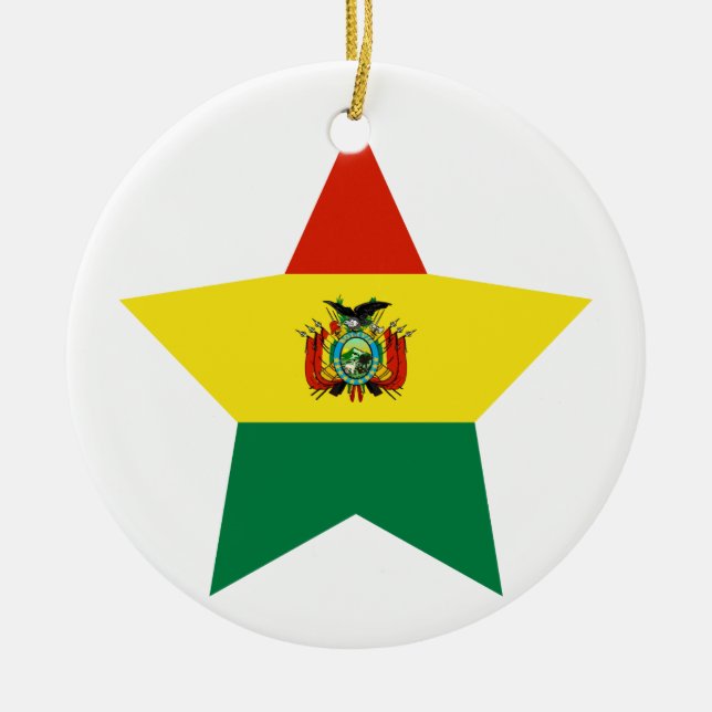 Ornement Rond En Céramique Étoile de la Bolivie (Devant)