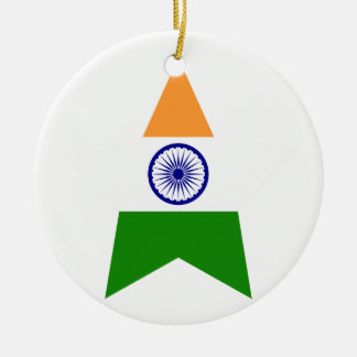 Ornement Rond En Céramique Étoile de l'Inde