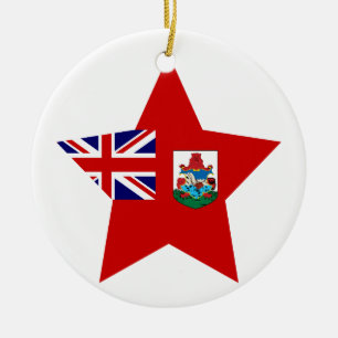 Ornement Rond En Céramique Étoile des Bermudes