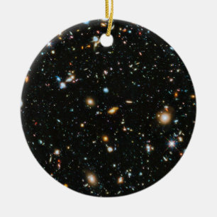 Ornement Rond En Céramique Étoiles et galaxies profondes