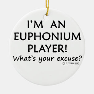 Ornement Rond En Céramique Excuse de joueur d'euphonium