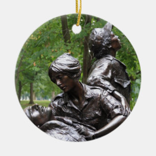 Ornement Rond En Céramique Femmes du Vietnam commémoratives