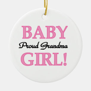 Ornement Rond En Céramique Fière grand-mère Baby Girl Cadfts