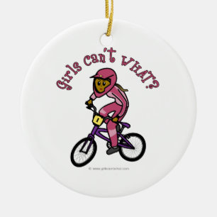 Ornement Rond En Céramique Filles roses foncées BMX