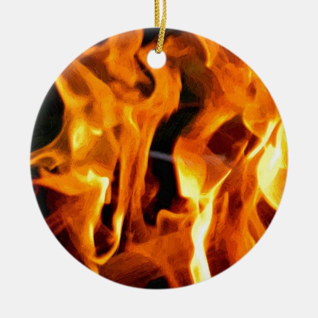Ornement Rond En Céramique Flamme (Devant)