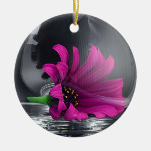 Ornement Rond En Céramique Fleur dans l'ornement Vase