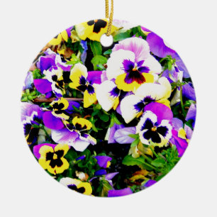 Ornement Rond En Céramique fleurs de sansy