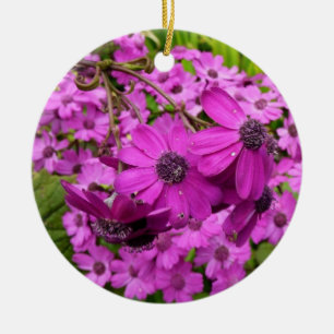 Ornement Rond En Céramique Fleurs violettes de San Francisco