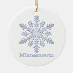 Ornement Rond En Céramique Flocon de neige de Minnesnowta