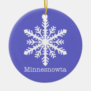 Ornement Rond En Céramique Flocon de neige de Minnesnowta