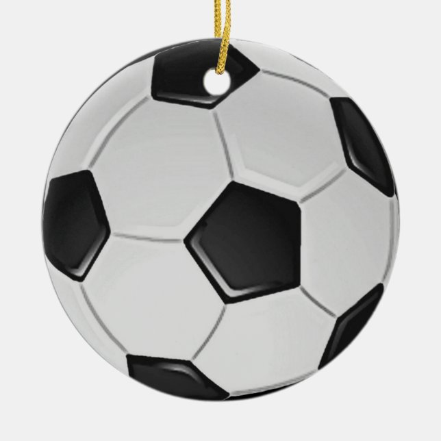 Ornement Rond En Céramique Football américain de soccer ou d'association (Devant)