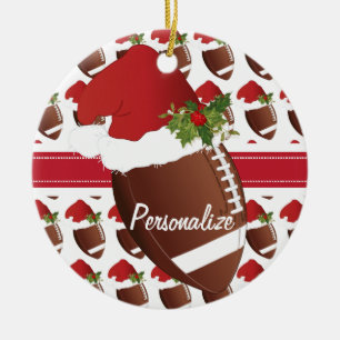 Ornement Rond En Céramique Football de Noël