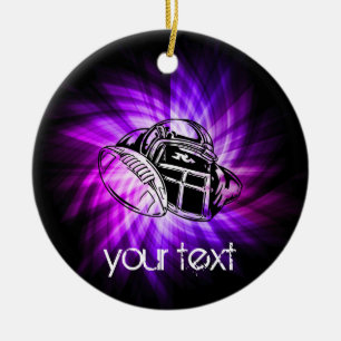 Ornement Rond En Céramique Football violet cool