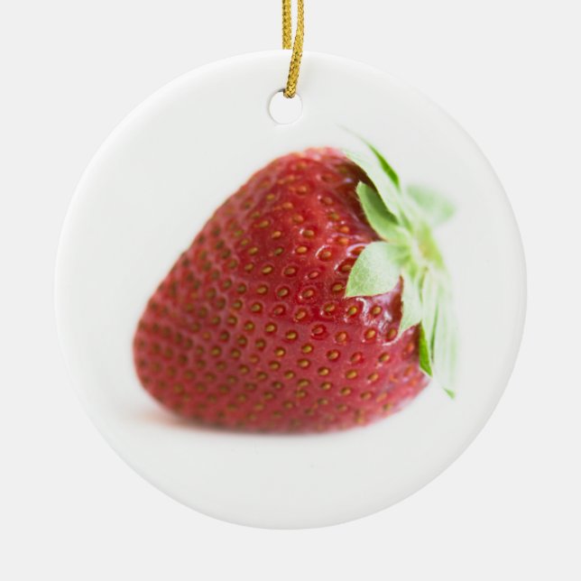 Ornement Rond En Céramique Fraises (Devant)