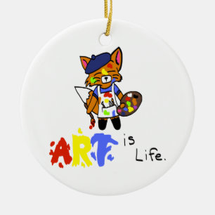 Ornement Rond En Céramique Fred l'artiste Fox
